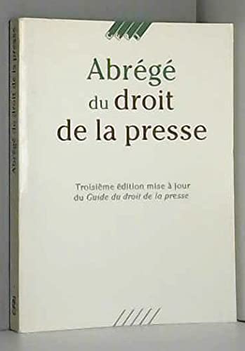 Abrege du droit de la presse