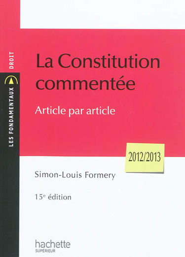 La Constitution commentée article par article