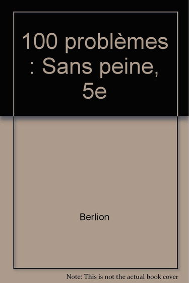 100 problèmes sans peine, 5e
