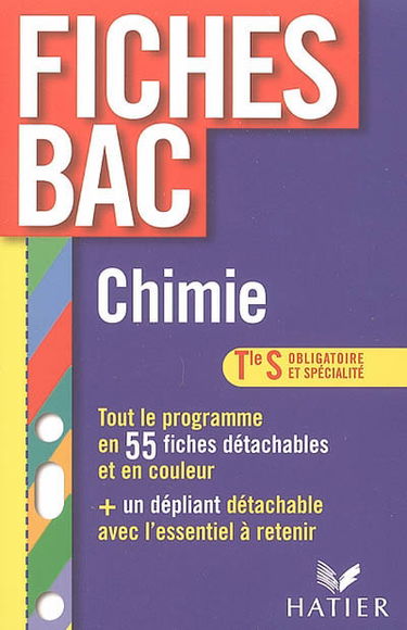 Chimie terminale S, enseignement obligatoire et enseignement de spécialité