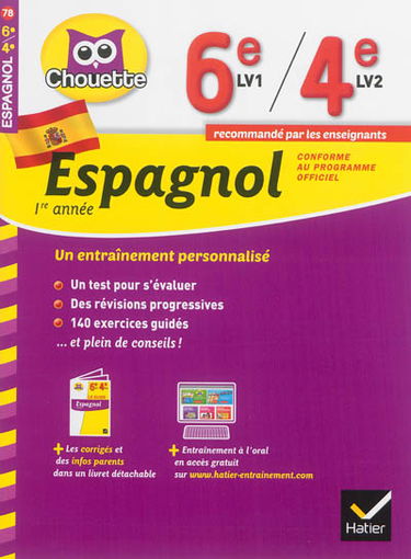 Espagnol 1re année, 6e LV1, 4e LV2