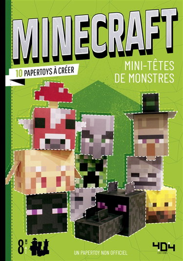 Couverture de Minecraft : mini-têtes de monstres : 10 papertoys à créer par Tougui