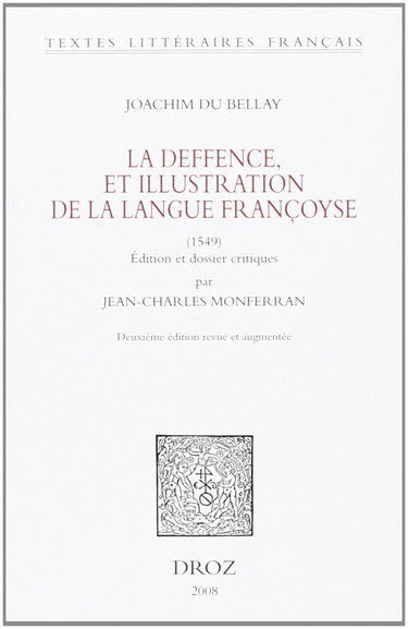 Couverture de La deffence, et illustration de la langue françoyse (1549)