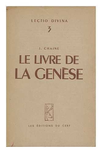 Couverture de Le Livre De La Genese / J. Chaine