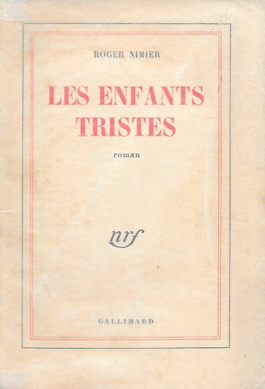 Couverture de Enfants tristes 073193 par Roger Nimier