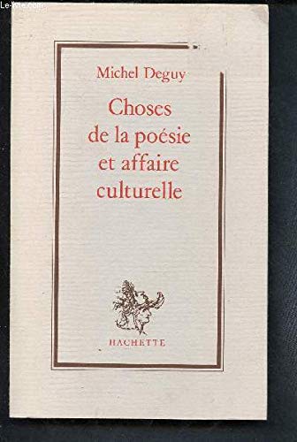 Choses de la poésie et affaire culturelle