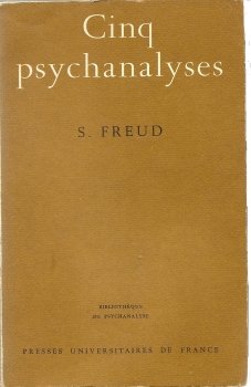 Couverture de Cinq psychanalyses... par Sigmund Freud. Traduction de Marie Bonaparte et de R. Loewenstein. Nouvelle édition