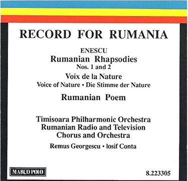 Couverture de "Record for Rumania" / Enescu: Rumanian Rhapsodies no's 1 & 2; Voix de la Nature; Rumanian Poem op.1