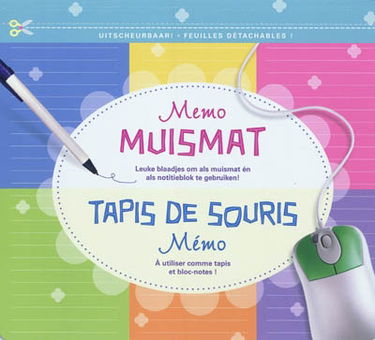 Memo muismat : leuke blaadjes om als muismat én als notitieblok te gebruiken !. Tapis de souris mémo : à utiliser comme tapis et bloc-notes !