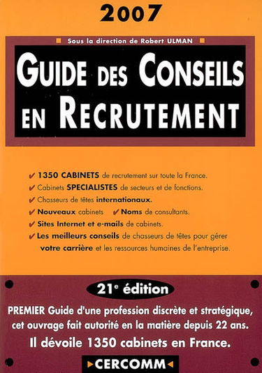 Guide des conseils en recrutement 2007