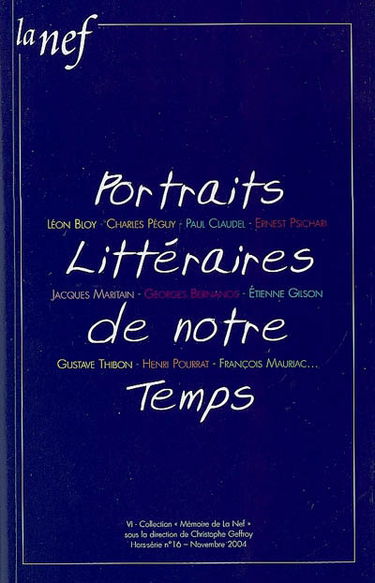Portraits littéraires de notre temps