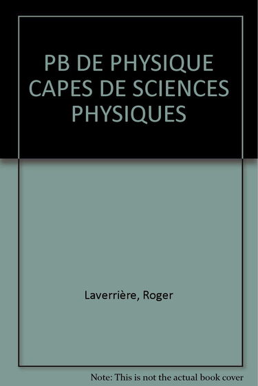Pb De Physique Capes De Sciences Physiques