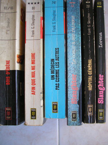 frank G. slaughter - lot 6 livres : bois d'ebene - lorena - hopital général - le coeur a ses raisons - un médecin pas comme les autres - afin que nul ne meure