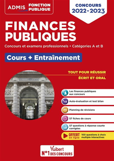 Finances publiques : concours et examens professionnels, catégories A et B : cours + entraînement, concours 2022-2023