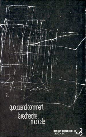 Quoi ? Quand ? Comment ? : la recherche musicale