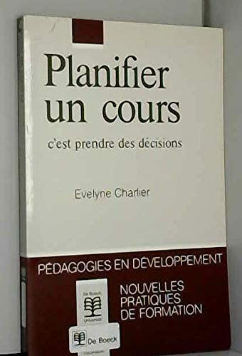 Planifier un cours : c'est prendre des décisions