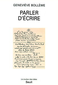 Parler d'écrire