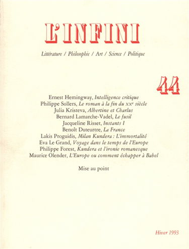 Infini (L'), n° 44