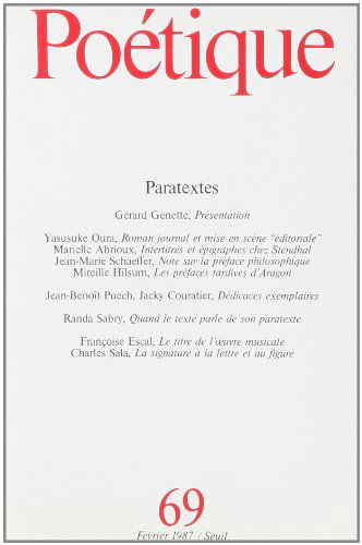 Poétique, numéro 69