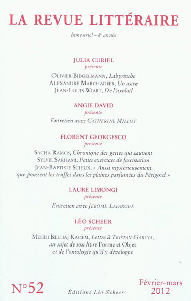 Couverture de Revue littéraire (La), n° 52 par Collectif