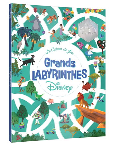 Couverture de Grands labyrinthes Disney : le cahier de jeu : 100 ans Disney par Walt Disney company
