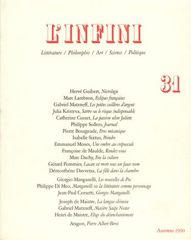 Infini (L'), n° 31