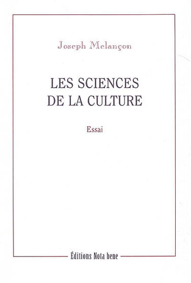 Les Sciences de la culture