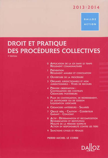 Droit et pratique des procédures collectives 2013-2014