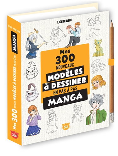 Couverture de Mes 300 nouveaux modèles à dessiner en pas à pas : manga