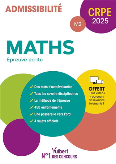 Maths, épreuve écrite : admissibilité M2 : CRPE 2025