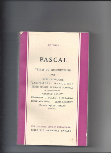 Couverture de Pascal: Textes Du Tricentenaire par Collectif