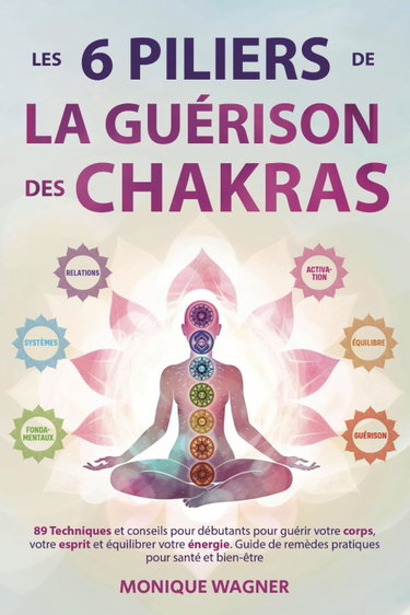 Couverture de Les 6 piliers de la guérison des chakras: 89 techniques et conseils pour débutants pour guérir votre corps, votre esprit et équilibrer votre énergie. Guide de remèdes pratiques pour santé et bien-être