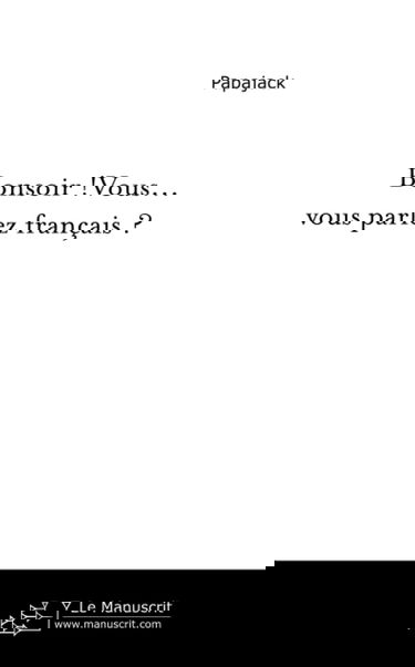 Bonsoir ! : Vous... vous parlez Français ?