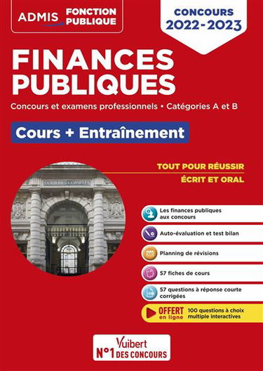 Finances publiques : concours et examens professionnels, catégories A et B : cours + entraînement, concours 2022-2023