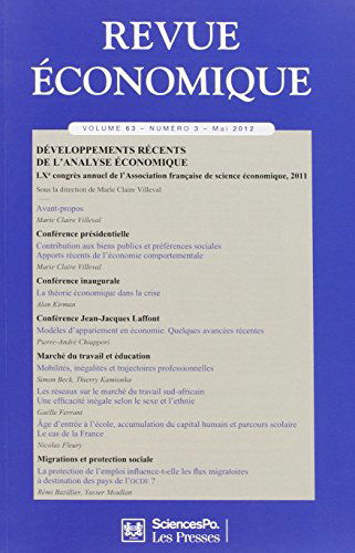 Revue économique, n° 63