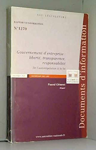 Rapport d'information sur la réforme du droit des sociétés (Impressions)