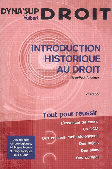 Couverture de Introduction historique au droit