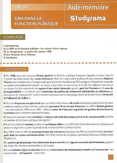 GRH dans la fonction publique