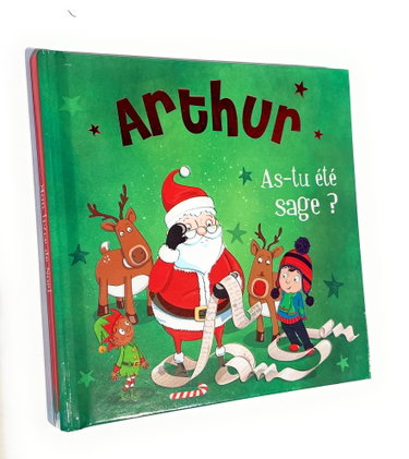 Couverture de Livre de Noël personnalisé avec Le prénom de l'enfant - Arthur, As-tu été Sage ? - 15x15cm