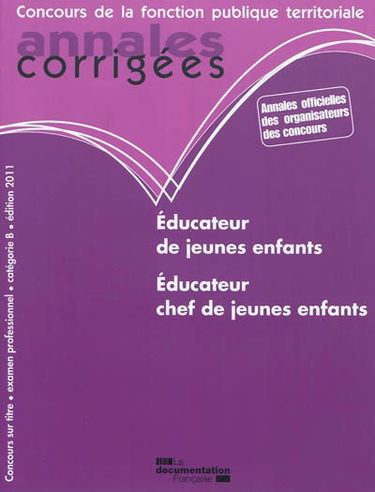 Educateur de jeunes enfants, concours sur titre, éducateur chef de jeunes enfants, examen professionnel : catégorie B