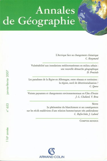 Couverture de Annales de géographie, n° 653