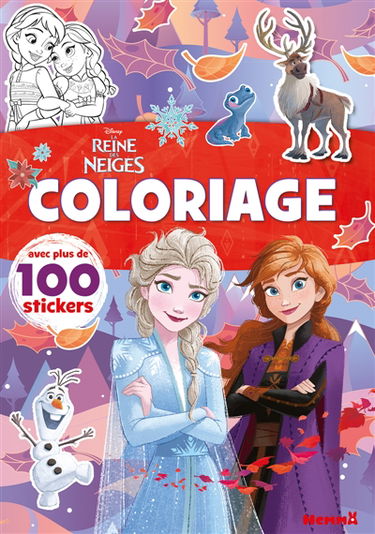Disney La Reine des Neiges : Coloriage avec plus de 100 stickers (Elsa et Anna bras croisés) : Avec plus de 100 stickers