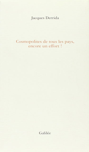 Cosmopolites de tous les pays, encore un effort