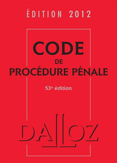 Code de procédure pénale 2012