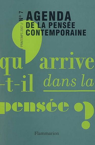 Agenda de la pensée contemporaine, n° 7
