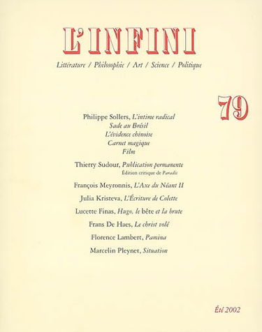 Infini (L'), n° 79