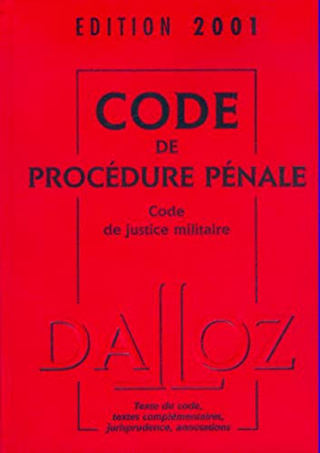 Code de la procédure pénale 2001 - Code de justice militaire