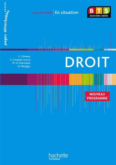 Couverture de Droit, BTS 2e année : livre de l'élève