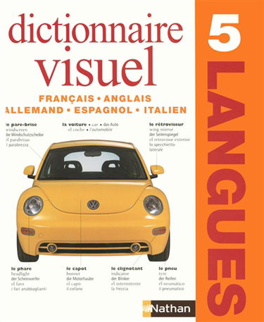 Dictionnaire visuel 5 langues : français, anglais, allemand, espagnol, italien