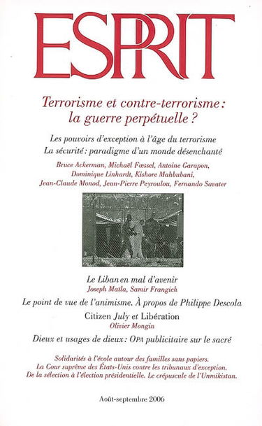 Esprit, n° 327. Terrorisme et contre-terrorisme : la guerre perpétuelle ?